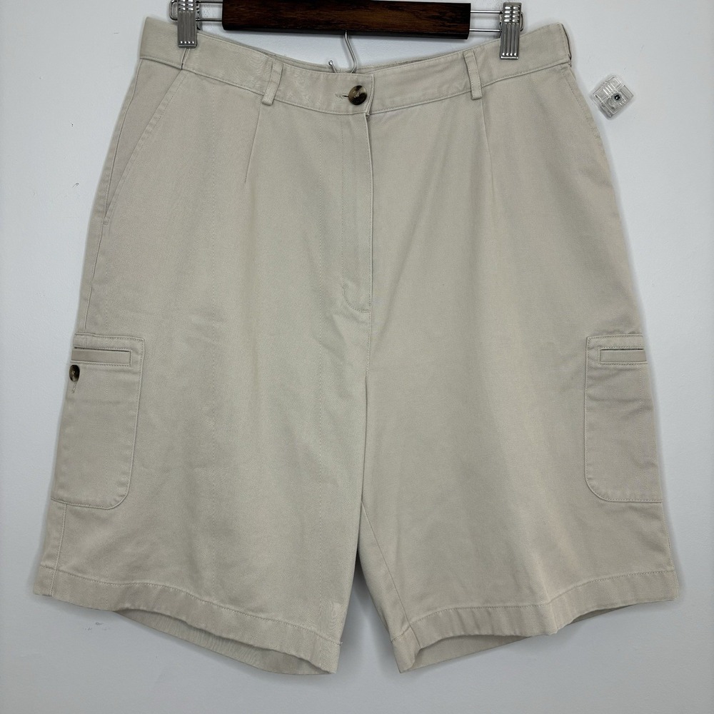 L.L. Bean Boys Youth Size 16 Khaki School Cargo Shorts 280396 Stretch 30" Waist